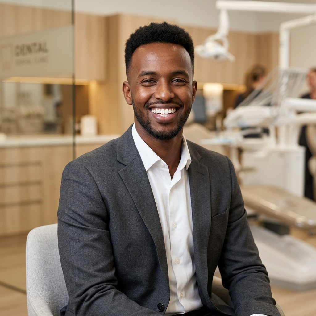 Dental professional at work